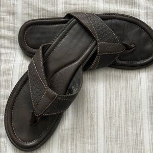 Tommy Bahama Leather Men's Brown Sandals